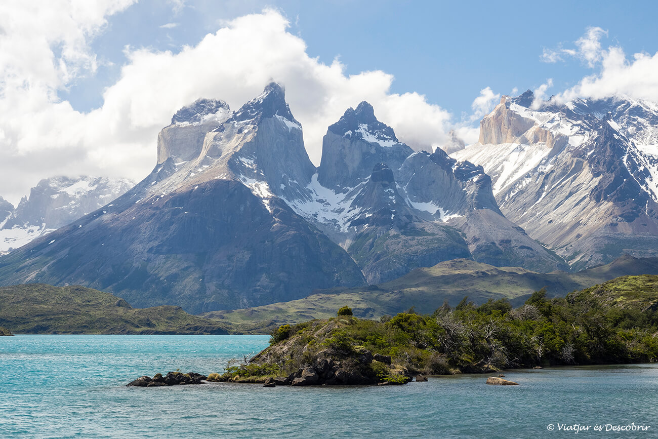 els icònics cuernos del Paine des del llac Pehoé