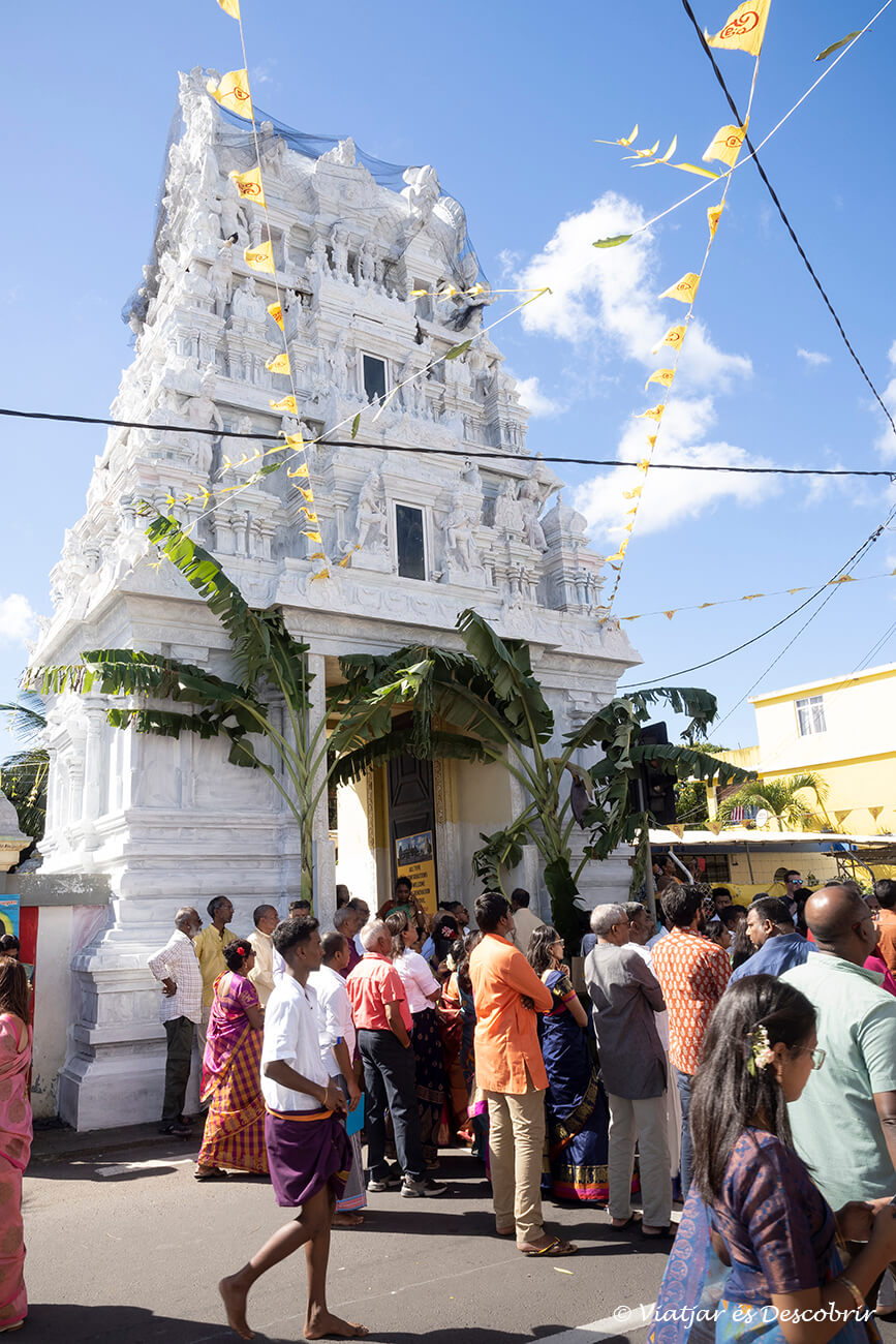 temple durant una celebració a Grand Baie