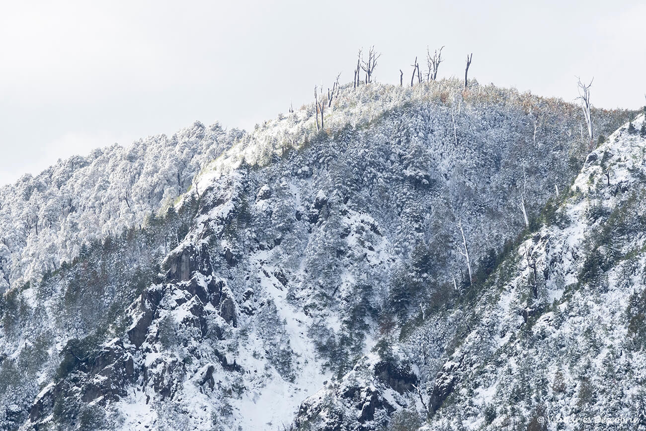 paisatge nevat i molt fred a les muntanyes que envolten Pucón