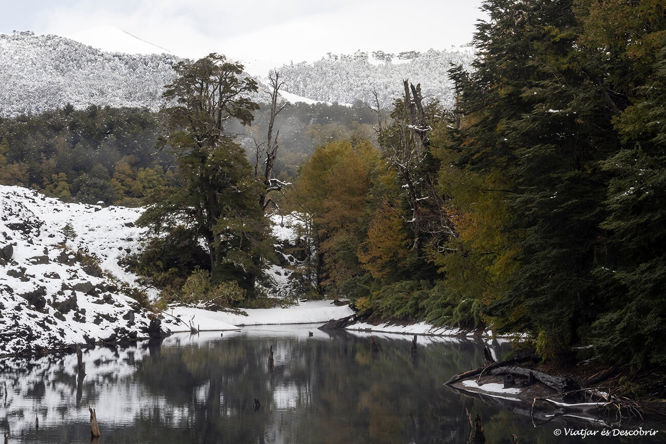 paisatge nevat a la laguna arcoiris