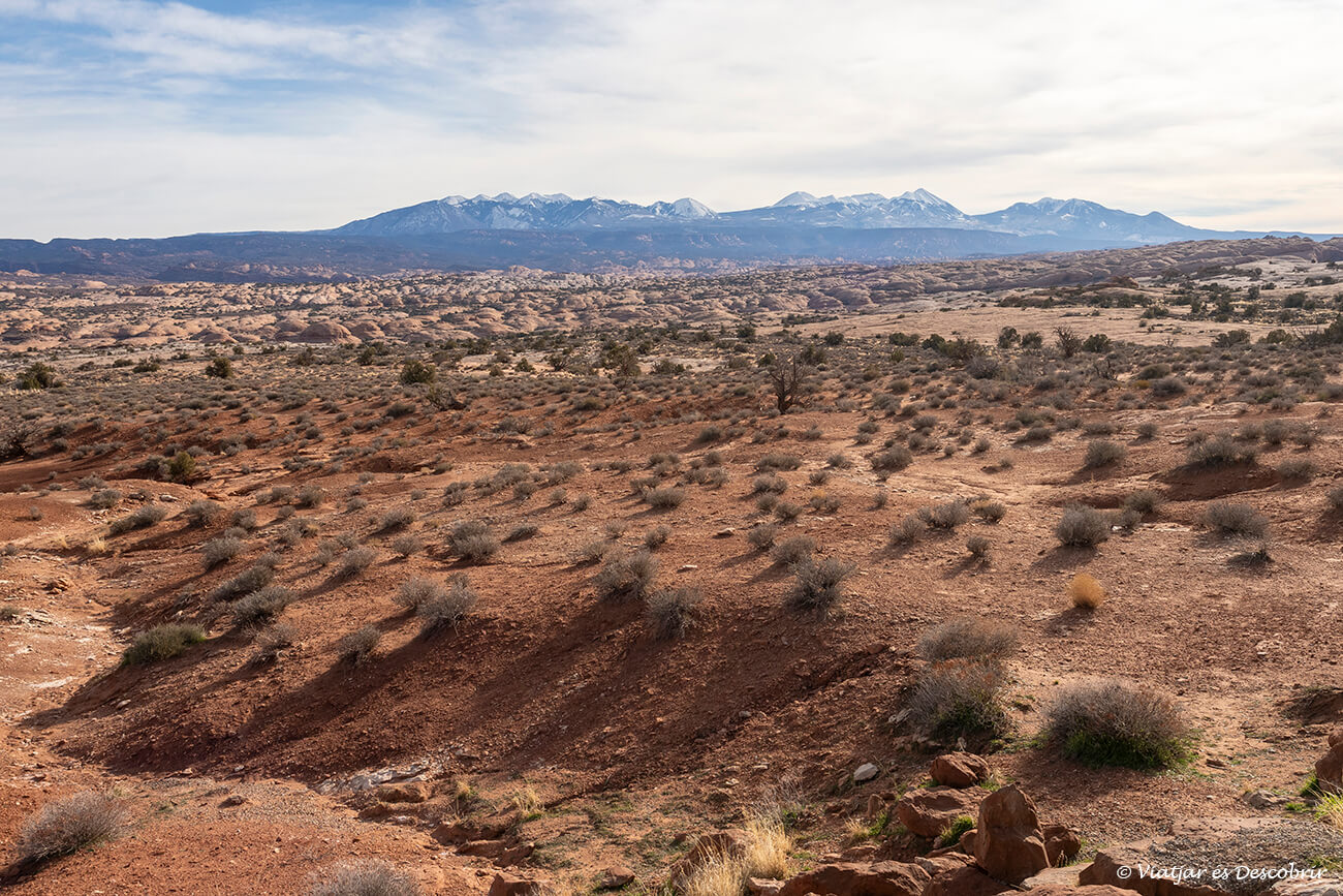 panoràmica amb les muntanyes de La Sal al fons