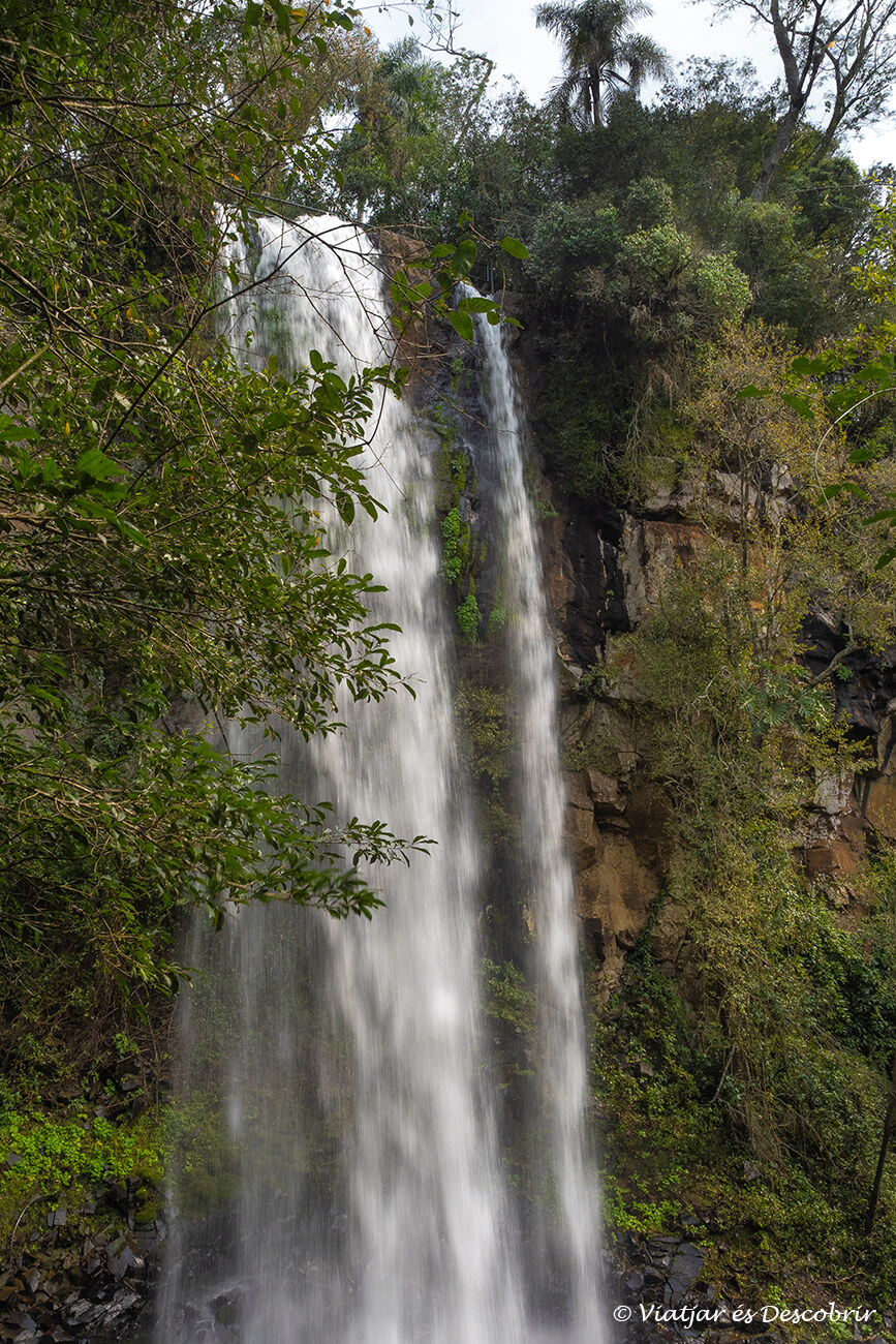 vista vertical del salt d'aigua on finalitza el camí més llarg del parc nacional iguazú
